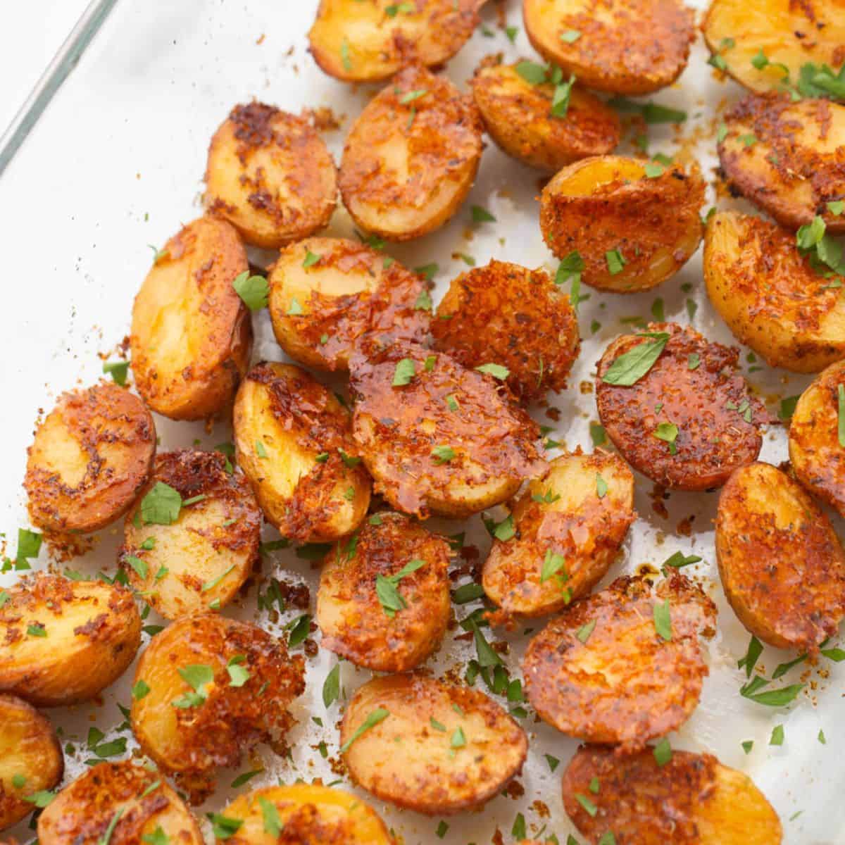 Parmesan Roasted Baby Potatoes - Confessions of a Fit Foodie