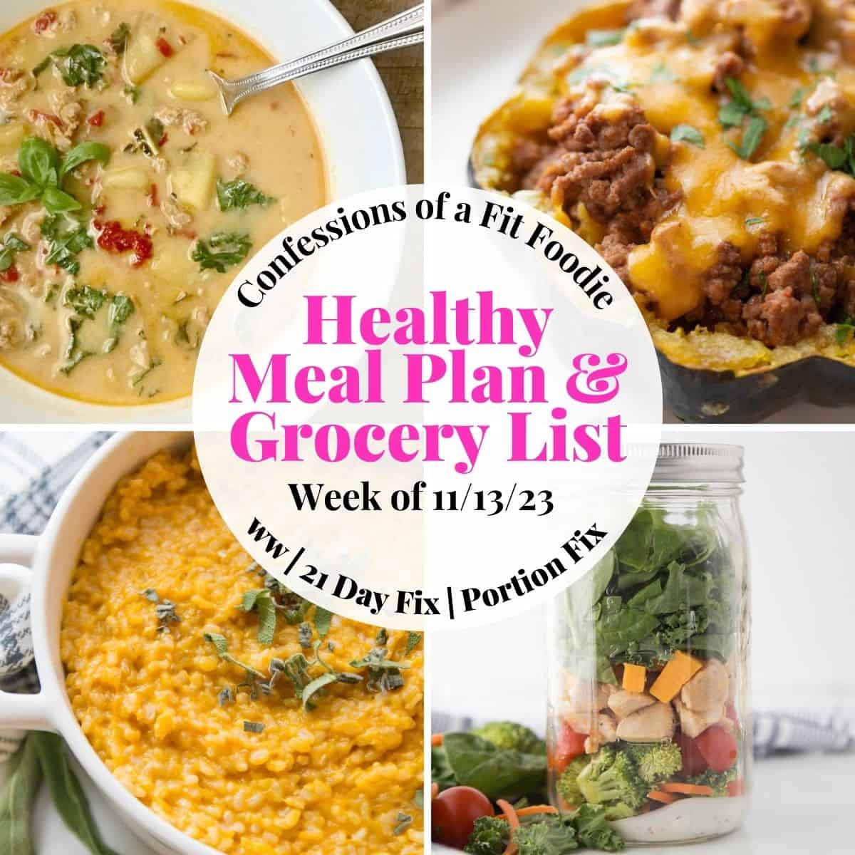 Healthy Weekly Meal Plan [Week of 11/13/23] - Confessions of a Fit Foodie