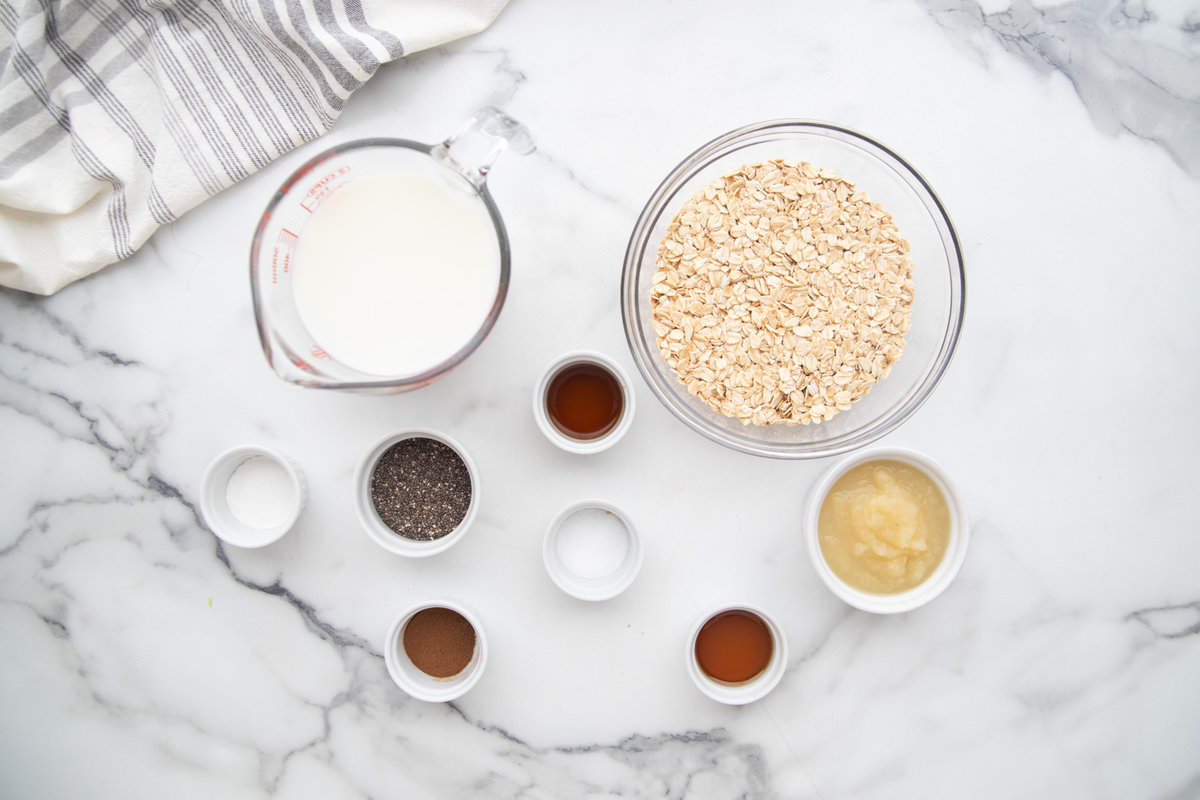 Ingredients for coffee cake baked oatmeal.