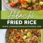 Pinterest image with text overlay for hibachi friend rice that is healthy and gluten free.
