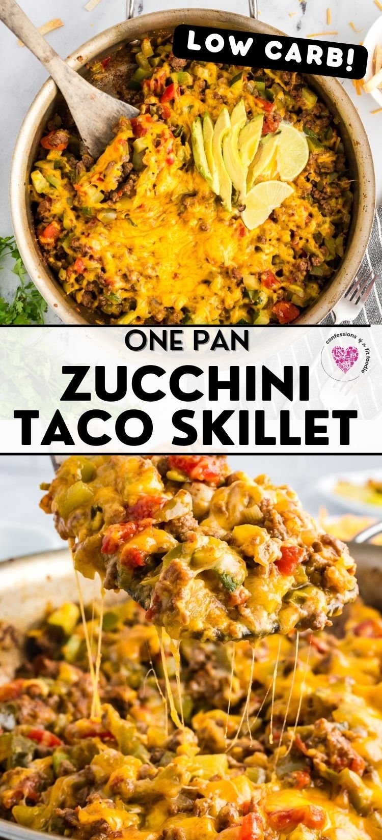 One-Pan Taco Zucchini Skillet Recipe (Low Carb) - Confessions of a Fit ...